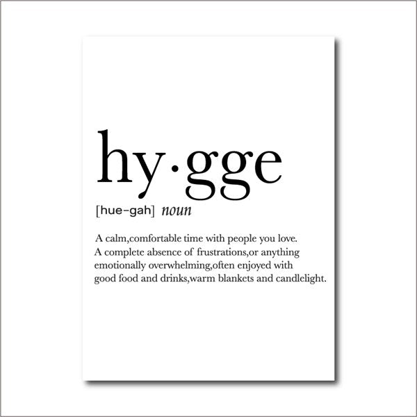 Hygge Lagom Definition Minimalist Nordic Wall Art Black White Fine Art Canvas Prints Swedish Danish Norwegian Lifestyle Quotes Posters For Modern Home Office | Bowlift