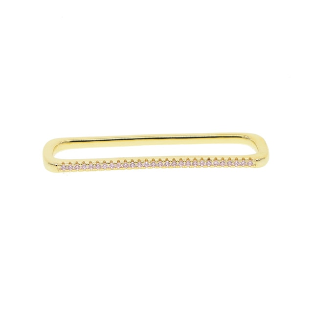 BowLift | 1 piece ear white rainbow cz rectangle cuff earring
