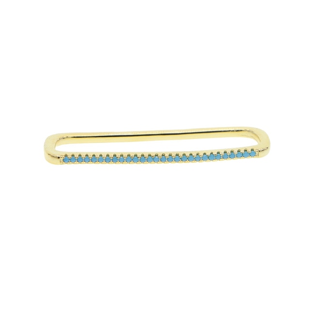 BowLift | 1 piece ear white rainbow cz rectangle cuff earring