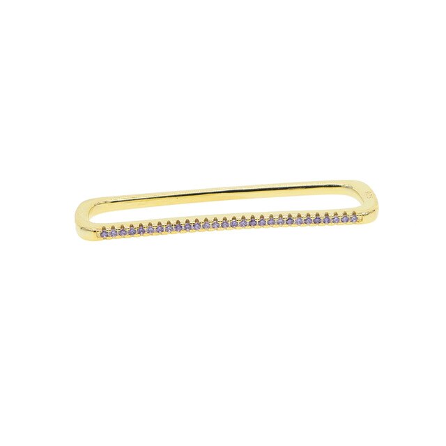 BowLift | 1 piece ear white rainbow cz rectangle cuff earring