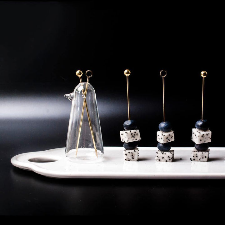 BowLift | Elegant Stainless Steel Fruit Fork Jar