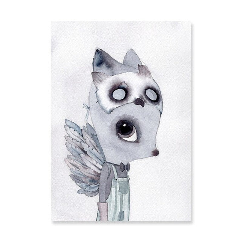 Watercolor Cartoon - Canvas Wall Art Painting | Bowlift