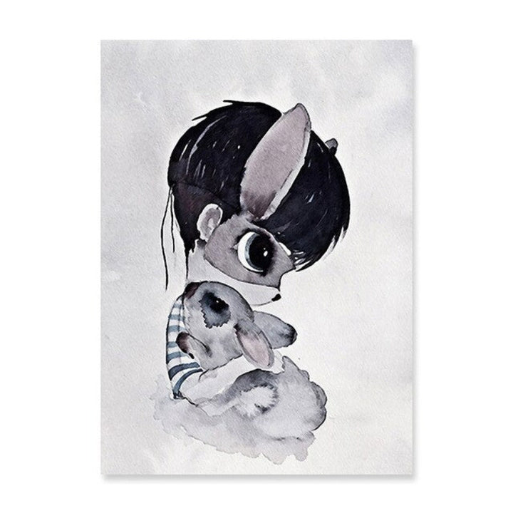 Watercolor Cartoon - Canvas Wall Art Painting | Bowlift