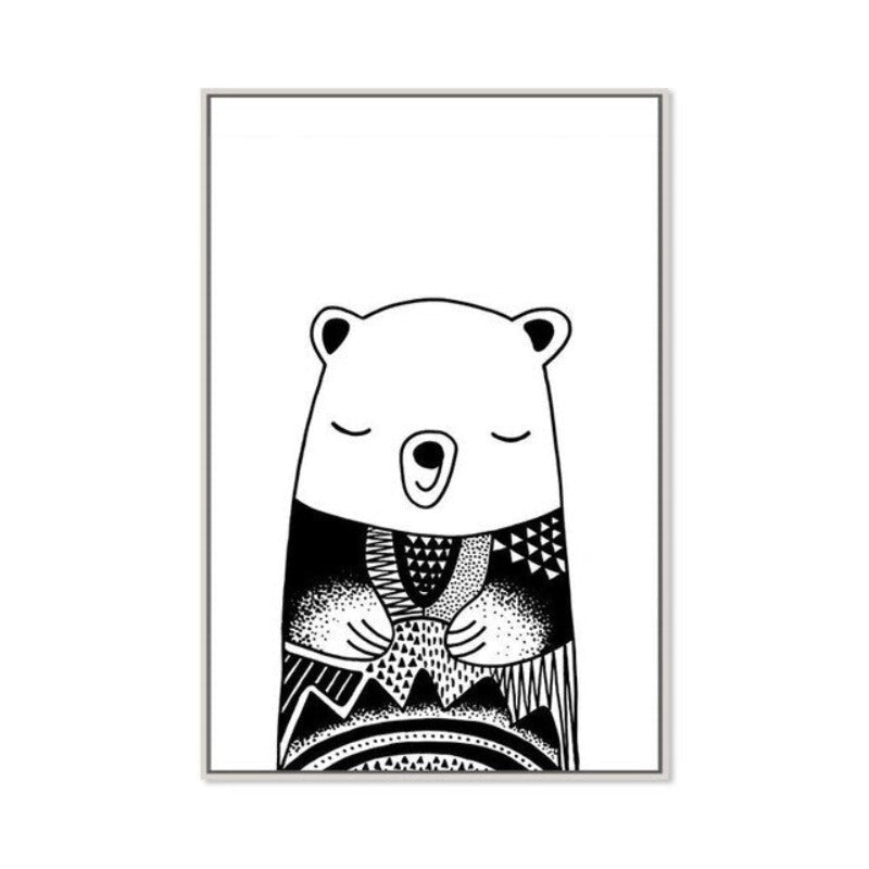 Woodland Bear Fox Cat - Canvas Wall Art Painting | Bowlift