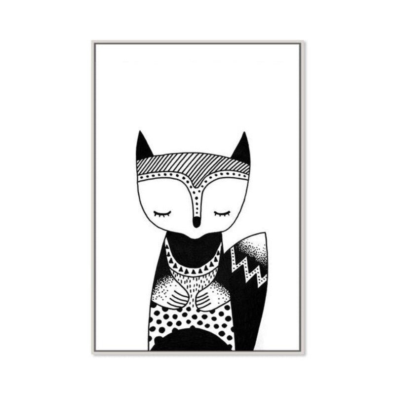 Woodland Bear Fox Cat - Canvas Wall Art Painting | Bowlift