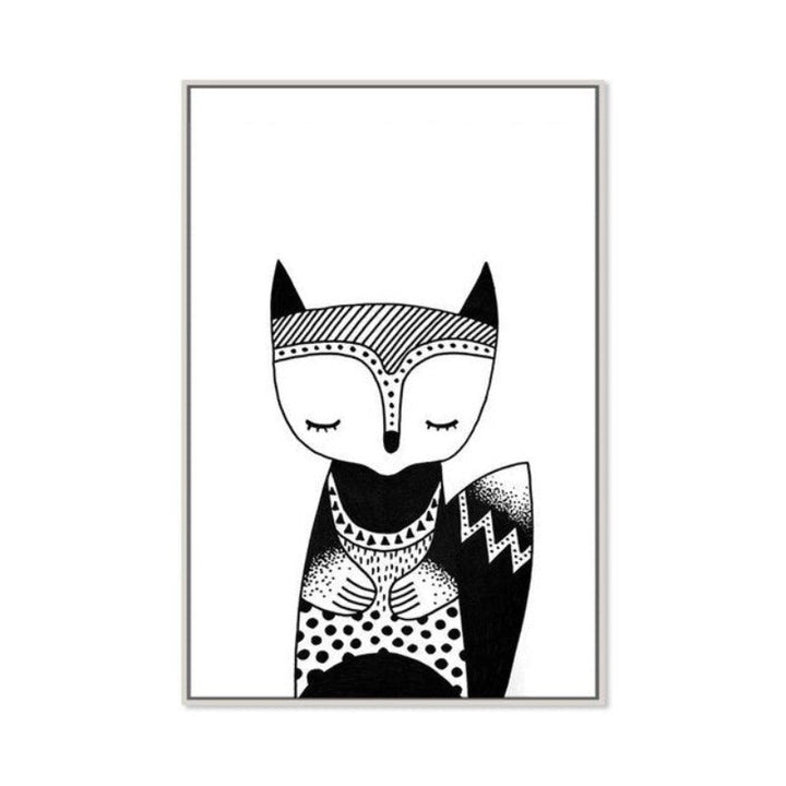Woodland Bear Fox Cat - Canvas Wall Art Painting | Bowlift