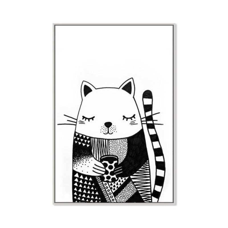 Woodland Bear Fox Cat - Canvas Wall Art Painting | Bowlift