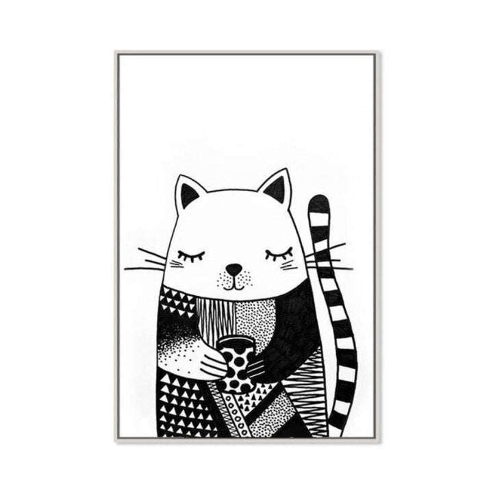 Woodland Bear Fox Cat - Canvas Wall Art Painting | Bowlift