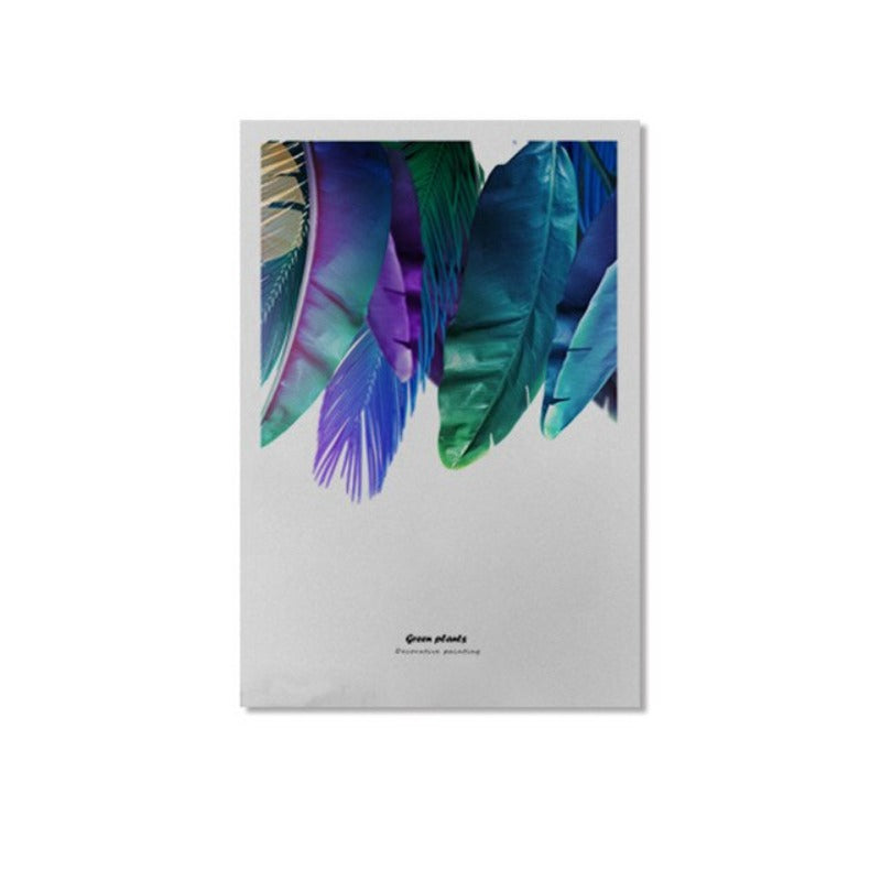 Green Plants Leaves Colorful - Canvas Wall Art Painting | Bowlift