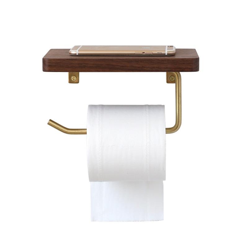 WoodNest - Stylish Wooden Toilet Roll Holder with Storage Bowlift
