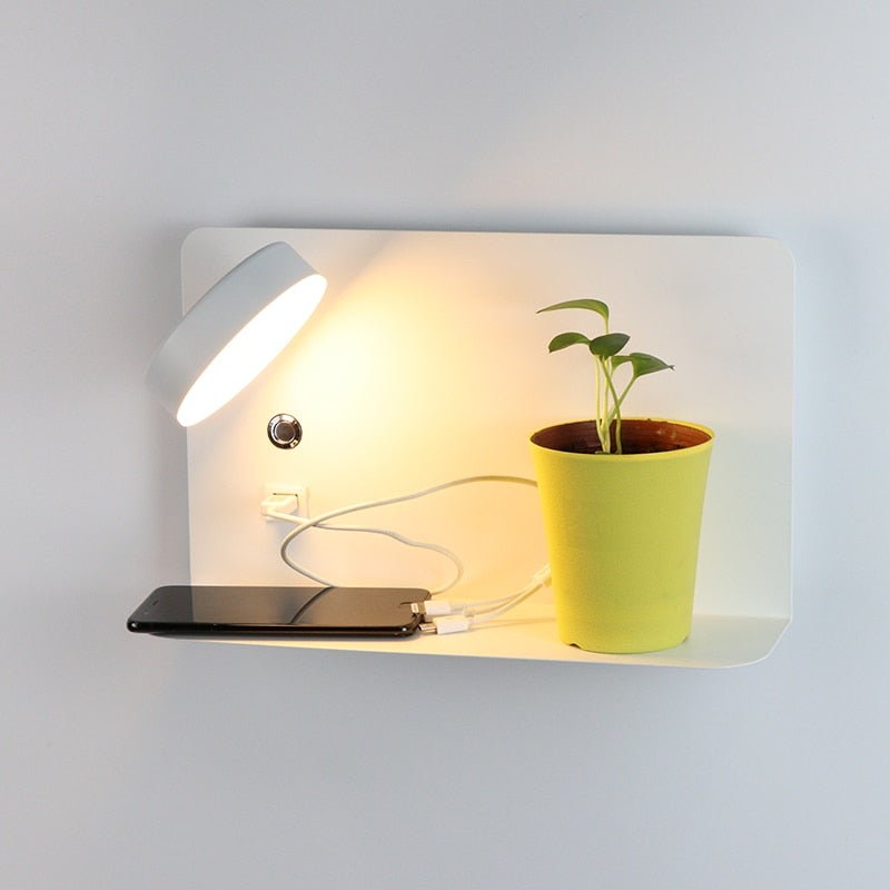 BowLift | LED Bed Lamp Wall Lamp with USB Charger