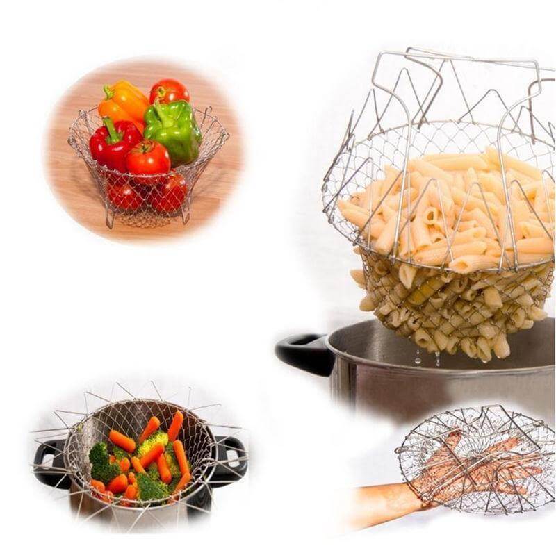 BowLift | Multifunctional Stainless Steel Folding Deep Fry Drainer Basket