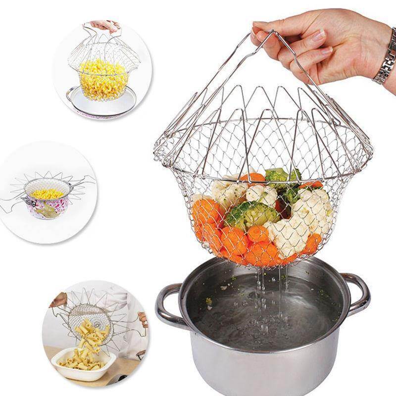 BowLift | Multifunctional Stainless Steel Folding Deep Fry Drainer Basket