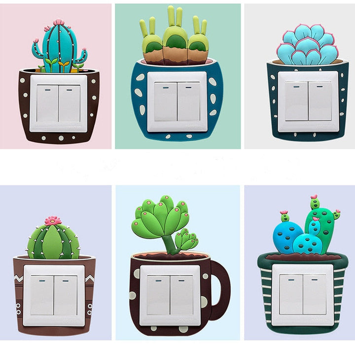 Luminous Cactus Socket Cover Sticker | Bowlift