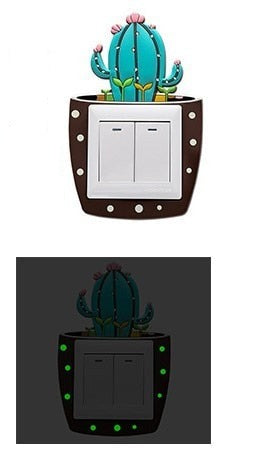 Luminous Cactus Socket Cover Sticker | Bowlift