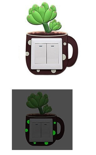 Luminous Cactus Socket Cover Sticker | Bowlift