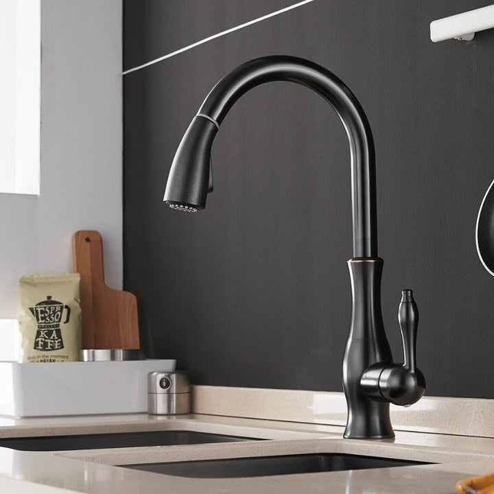 BowLift | Modern Pull-Out Kitchen Mixer Tap – Stainless Steel 360° Swivel with Extendable Spray Head