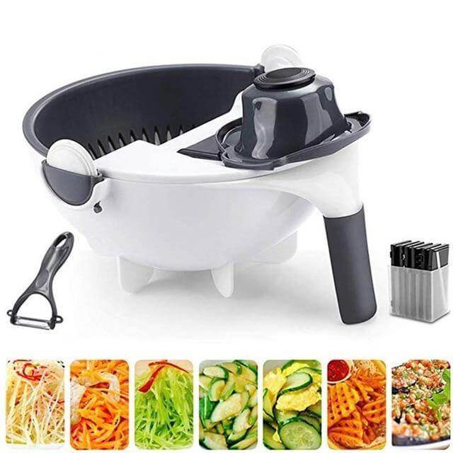 BowLift | Multifunctional Rotate Vegetable Cutter With Drain Basket