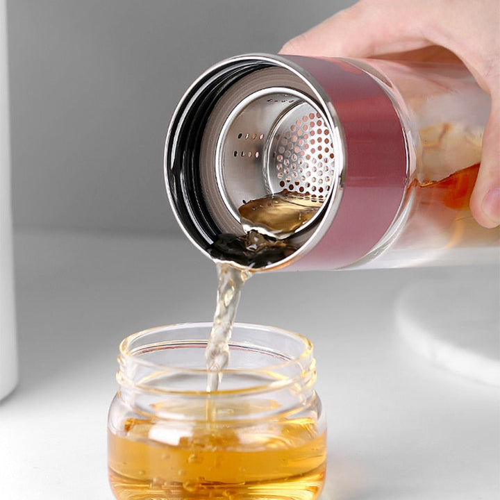 BowLift | 2in1 Large Double Glass Tea Infuser Bottle
