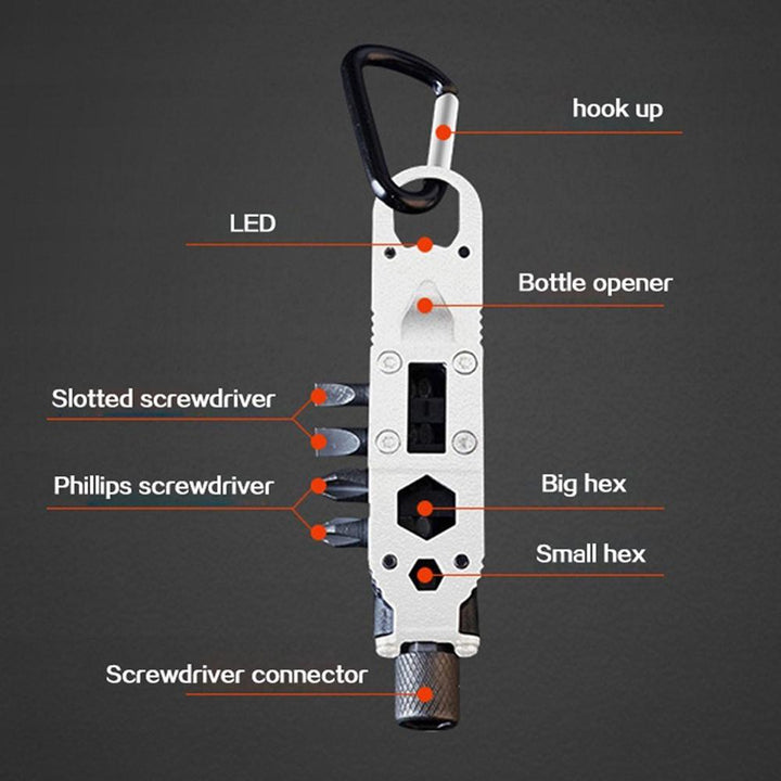 Mini Multifunctional Keychain Survival Camping Tool | Bowlift