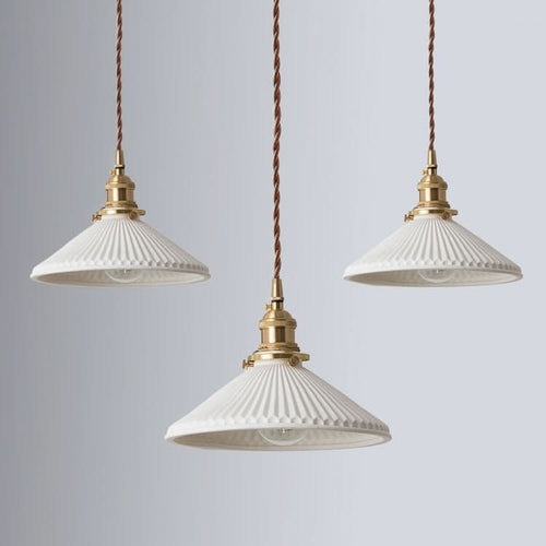 BowLift | Scandinavian White Ceramic Pendant Light