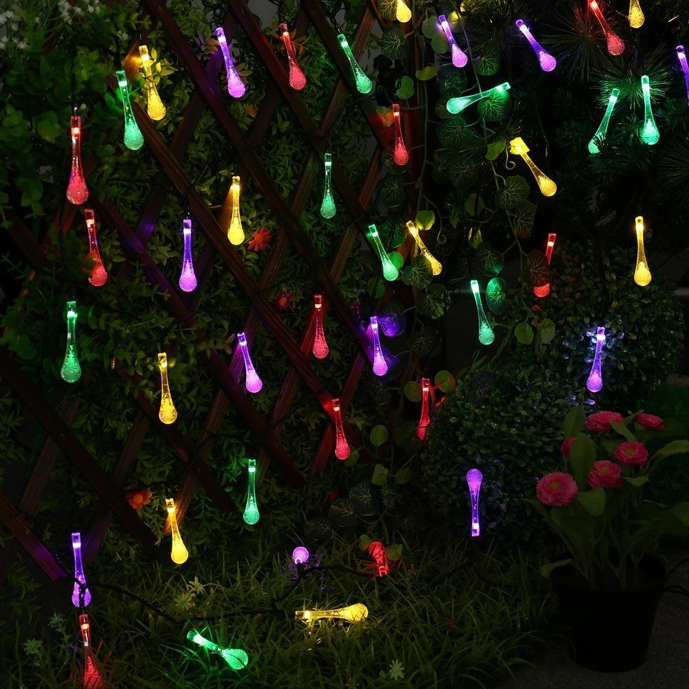 BowLift | LumiDew Solar Drops String Lights | Solar-Powered LED String Lights for Garden & Terrace | Warm White, White & Multicolor