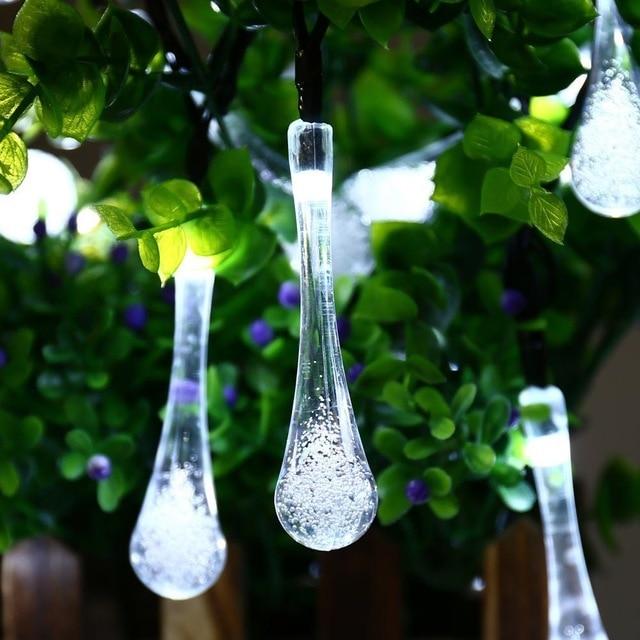 BowLift | LumiDew Solar Drops String Lights | Solar-Powered LED String Lights for Garden & Terrace | Warm White, White & Multicolor