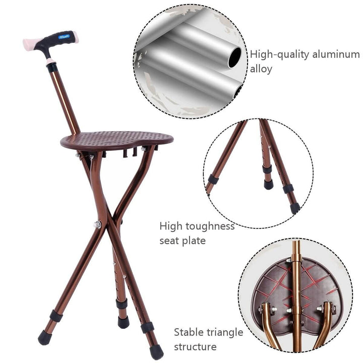 Lightweight Foldable Portable Walking Stool | Bowlift