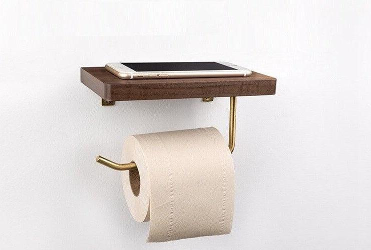 WoodNest - Stylish Wooden Toilet Roll Holder with Storage Bowlift