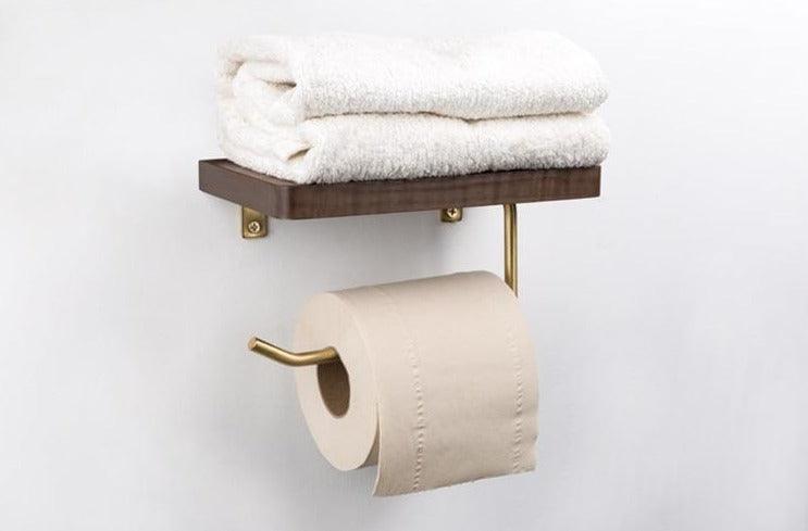 WoodNest - Stylish Wooden Toilet Roll Holder with Storage Bowlift