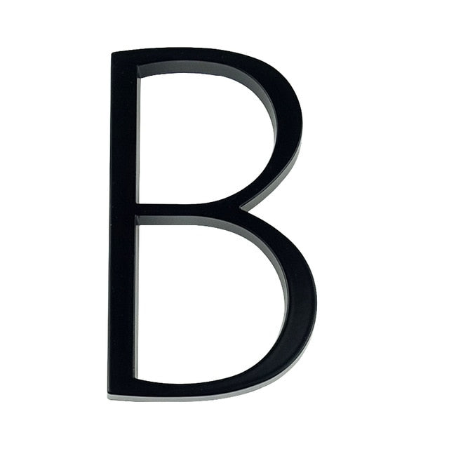 BowLift | Royelux Modern House Numbers - Stainless Zinc Alloy, Black Finish, 5" High