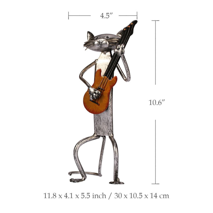3 Mini Musician Cats Modern Sculpture | Bowlift