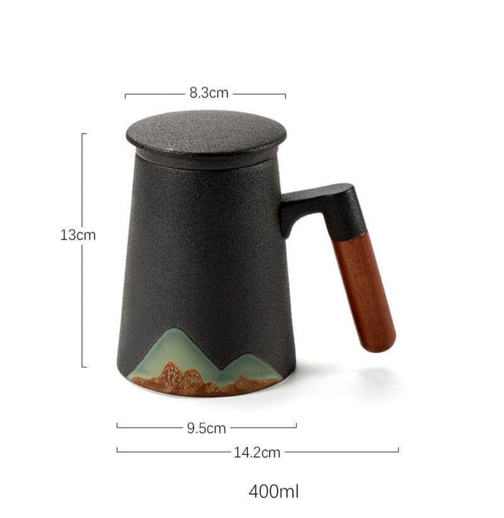 BowLift | Mountain Art Ceramic Tea Mugs With Filter