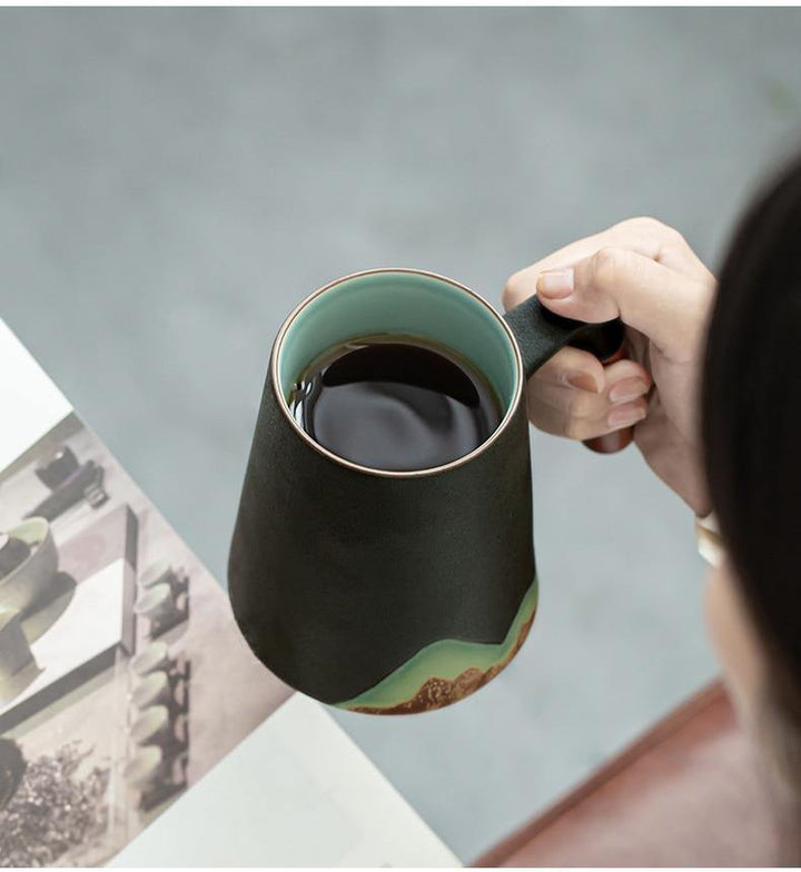 BowLift | Mountain Art Ceramic Tea Mugs With Filter