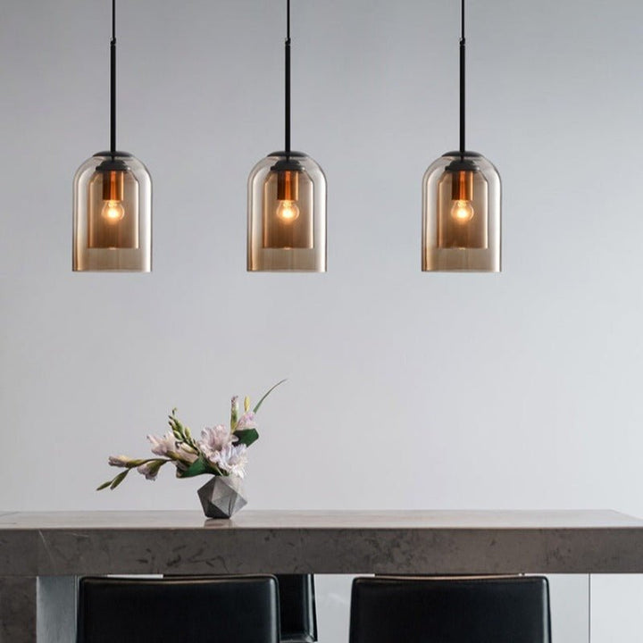 Double glass pendant light Bowlift