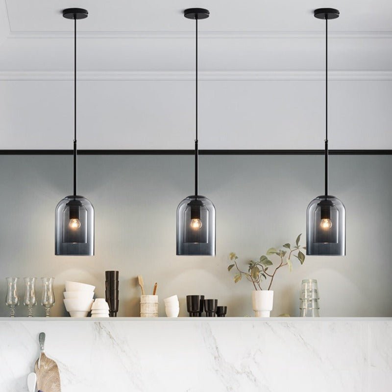 Double glass pendant light Bowlift