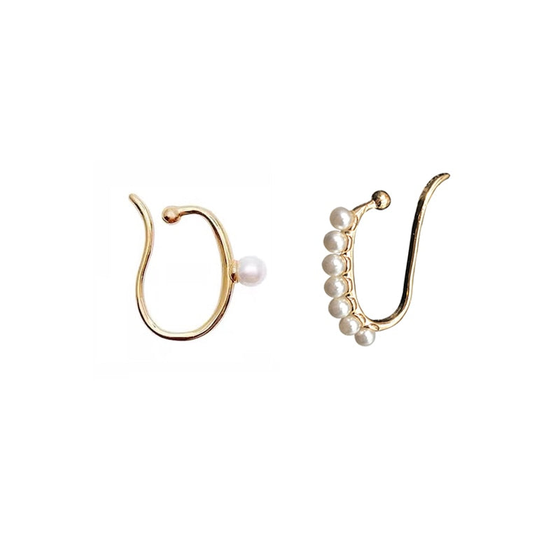 BowLift | Minimalist Simulated Round Small Pearl Ear Cuff Earrings For Women