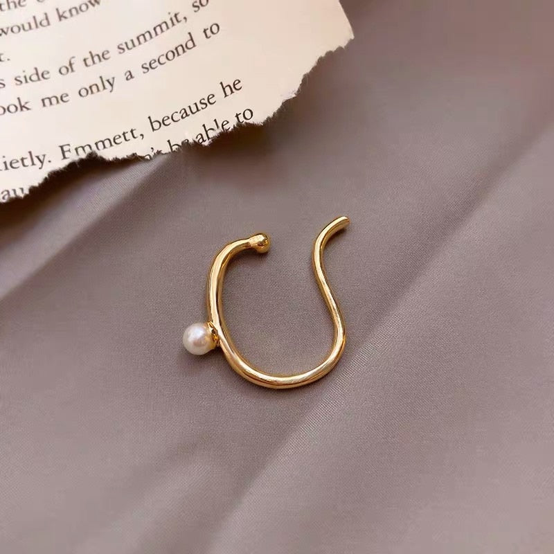 BowLift | Minimalist Simulated Round Small Pearl Ear Cuff Earrings For Women