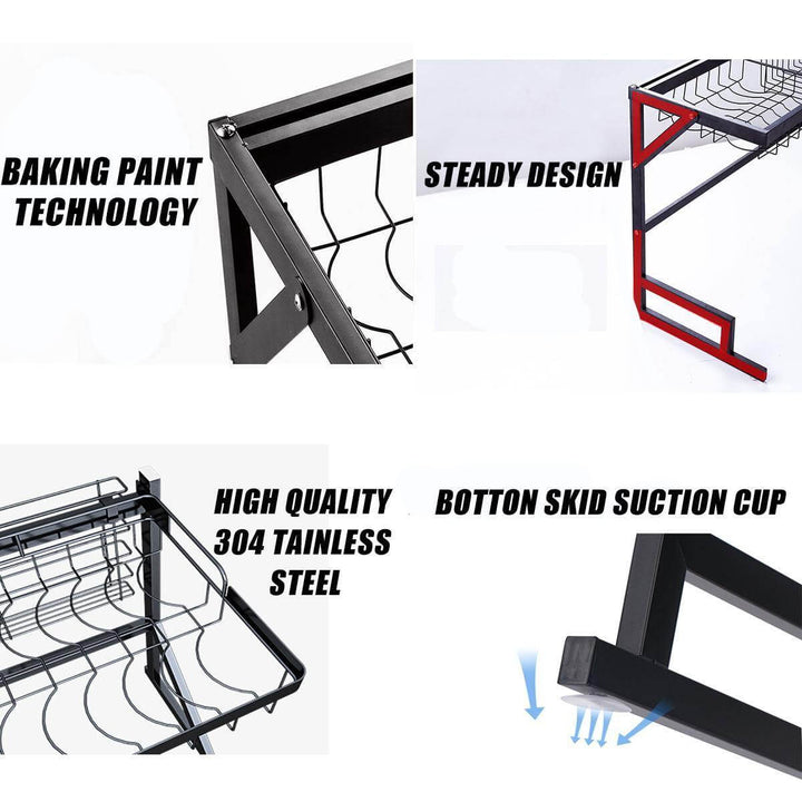 BowLift | Stainless Steel Over-Sink Dish Rack Organizer