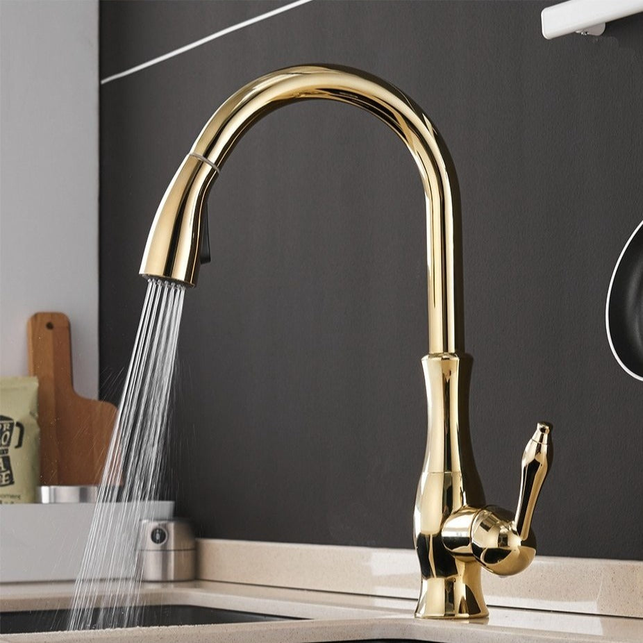 BowLift | Modern Pull-Out Kitchen Mixer Tap – Stainless Steel 360° Swivel with Extendable Spray Head