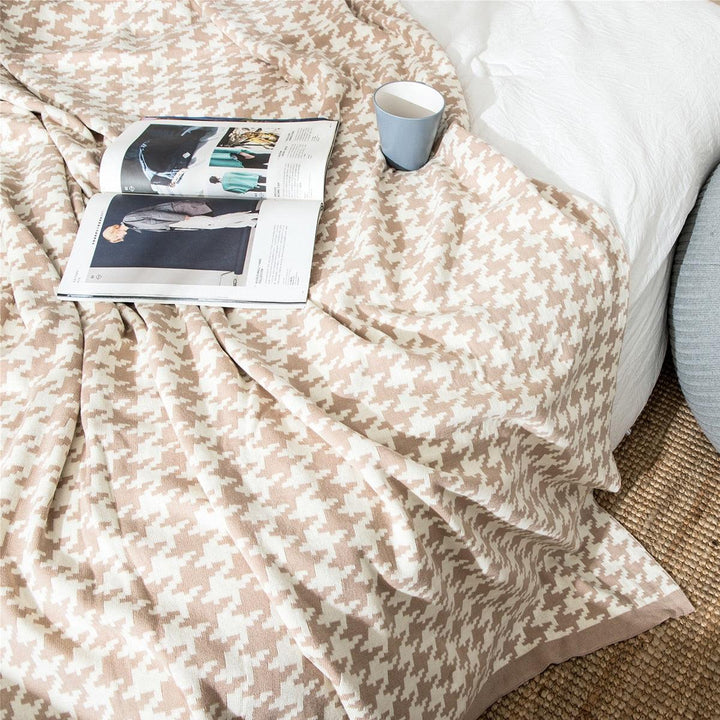 BowLift | PlaidLuxe Houndstooth Throw Blanket | Checked Design | Soft & Cozy | Various Sizes