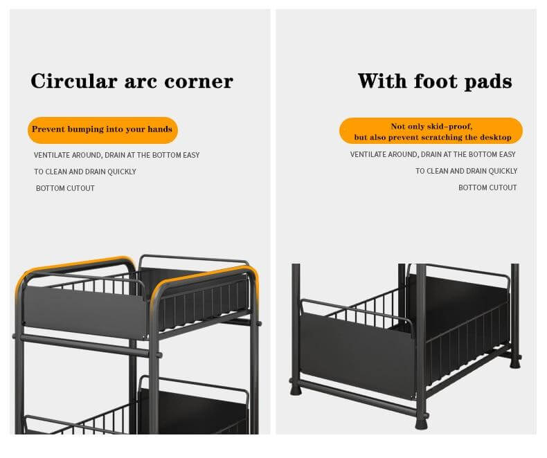 BowLift | 2-Tier Organizer with Sliding Kitchen Storage Drawers