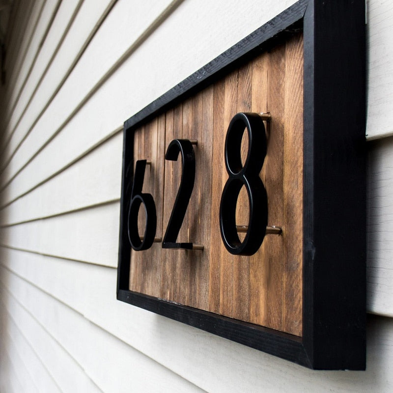 BowLift | Royelux Modern House Numbers - Stainless Zinc Alloy, Black Finish, 5" High