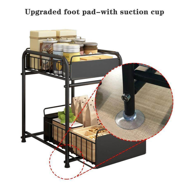 BowLift | 2-Tier Organizer with Sliding Kitchen Storage Drawers