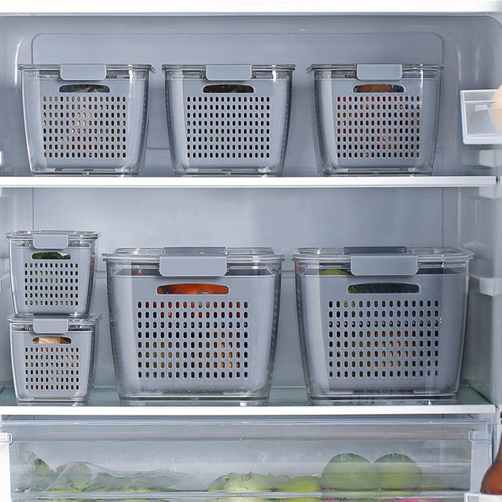 BowLift | Multifunctional Vegetables & Fruit Fridge Drain Organizer Box with Lid