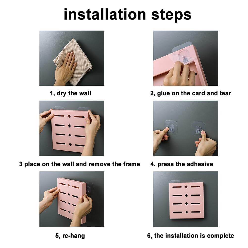 2PCS Square Pastel Mavi Wall-Mounted Knife Organizer | Bowlift