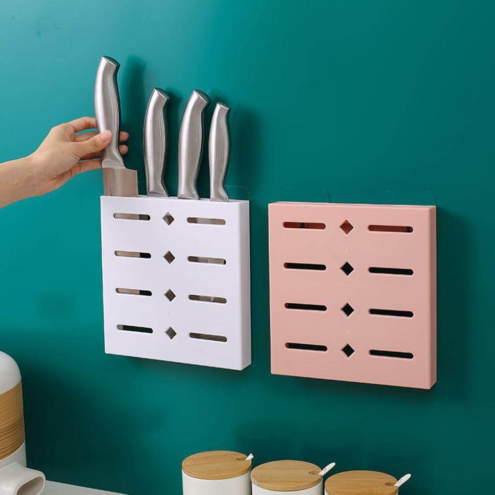 2PCS Square Pastel Mavi Wall-Mounted Knife Organizer | Bowlift