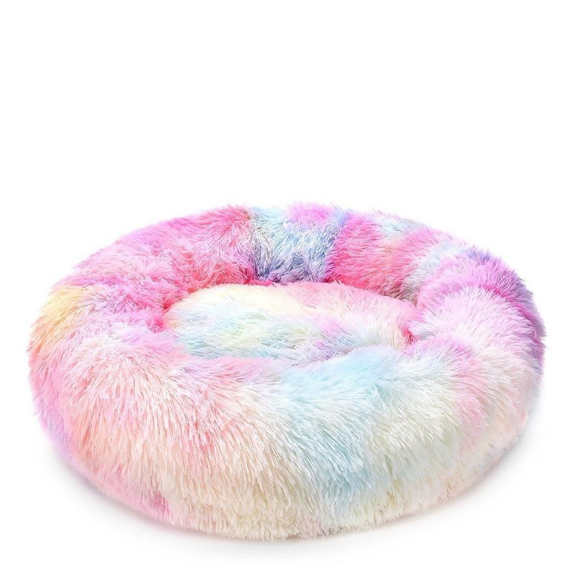 BowLift | Beef Rainbow Extra Plush Calming Donut Dog Beds
