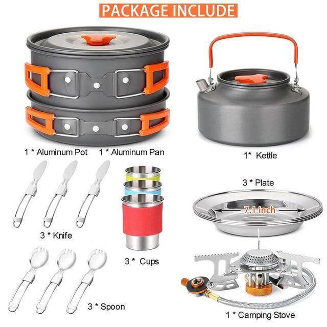 Spider X Camping Stove Set with Cookware | Bowlift