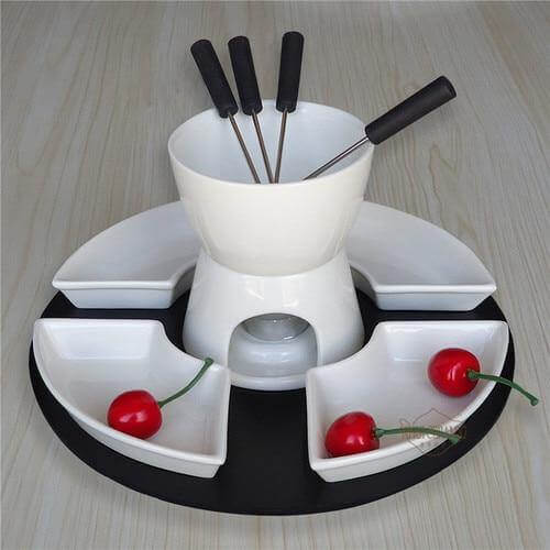 BowLift | Handmade Ceramic Chocolate Fondue Pot Serving Set